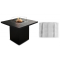 Planika Square Table - Inklusive Abdeckung Feuertisch Gas, Feuerstelle mit Tisch, Schwarz, Outdoor, Wetterfest, Garten & Terrass