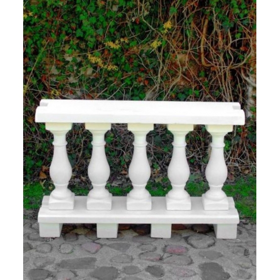 Casa Padrino Jugendstil Balustrade Weiß 100 x 25 x H. 66 cm - Massives Stein Geländer aus feinstem Beton - Garten & Terrassen Ba