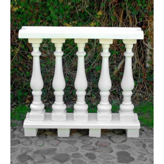 Casa Padrino Jugendstil Balustrade Weiß 100 x 25 x H. 92 cm - Massives Stein Geländer aus feinstem Beton - Garten & Terrassen Ba