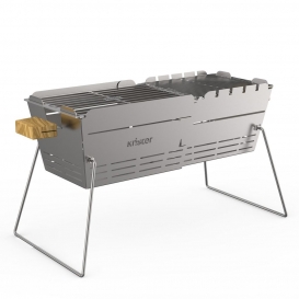 More about KNISTER Grill PREMIUM - mobiler Holzkohlegrill aus Edelstahl -  GERMANY - 28-49x20cm