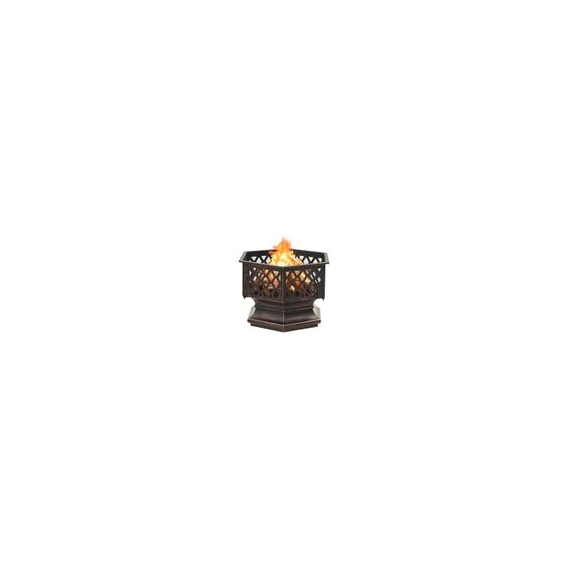 Eleganter - HOMMIE Rustikale Feuerstelle mit Schürhaken 62x54x56 cm XXL Stahl - Praktischen Design für Garten & Zuhause,62 x 54 