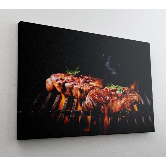 DesFoli Grill BBQ Barbecue Kohlegrill Leinwand Canvas-Bild L2563 : 150 cm x 100 cm