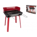 Rechteckiger Barbecue - BBQ - Holzkohlegrill - Grill - Rot - Schwarz - Metall - 35x28x44.5cm