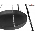CookKing Schwenkgrill Tripod 200 cm, Dreibein Grill, Schwenker Hängegrill Stahl Wok + Handwinde 70 cm
