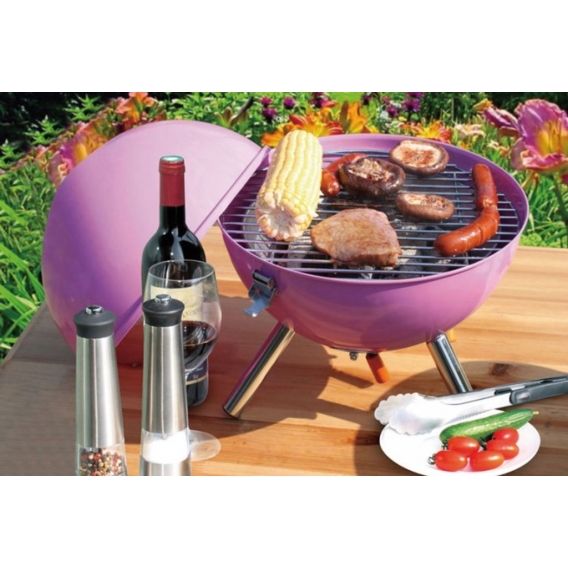 Barbecue Kugel-Tischgrill Campinggrill Picknickgrill Holzkohlegrill Standgrill, Farbe:lila