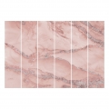 Schiebegardinen Set - Farbexperimente Marmor Rose und Glitzer - 6 Flächenvorhänge, Größe HxB:250 x 360cm (6 Flächenvorhänge á 25