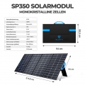 BLUETTI SP350 350W Solarpanel für AC200P/AC200MAC/AC300+B300/EB150/EB240 Kraftwerk, Tragbare faltbare Solar Panel Power Backup f