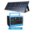 Poweroak Bluetti EB55 700W/537Wh Tragbarer Stromgenerator mit SP200 200W Faltbare Solar Panel inklusive, Solar Generator für Out