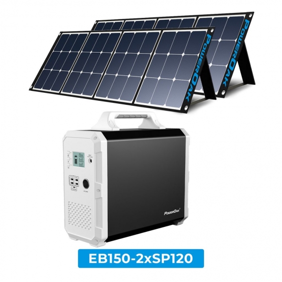 BLUETTI EB150 Solargenerator mit 2PCS 120W Solarpanel SP120 enthalten, tragbarer Wechselstrom-Wechselrichter des Kraftwerks 1000