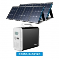 BLUETTI EB150 Solargenerator mit 2PCS 120W Solarpanel SP120 enthalten, tragbarer Wechselstrom-Wechselrichter des Kraftwerks 1000