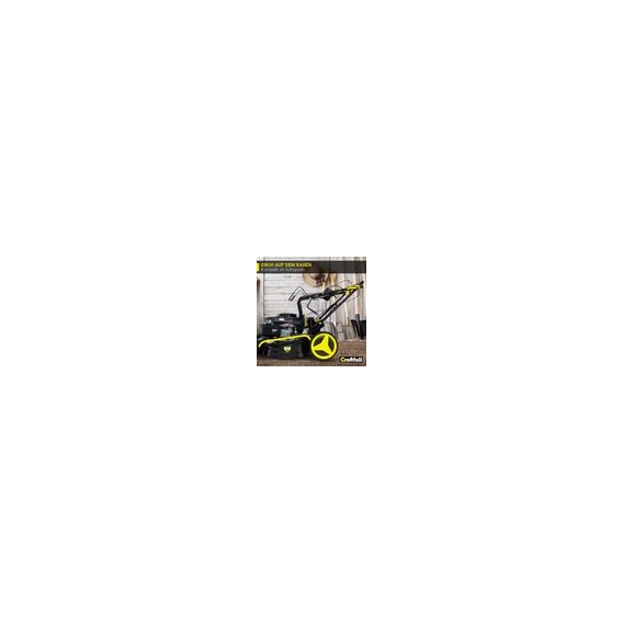 Craftfull Benzinrasenmäher CR-196-10E, 53 cm Schnittbreite, Benzin Rasenmäher mit Radantrieb inkl. Elektrostarter & Rasenkamm, 1