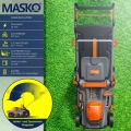 MASKO® Akku Rasenmäher ECO-X10 inkl. 2X Akkus Li-Ion Batterie 4 Ah & Doppel-Ladegerät – Rasentrimmer Schnittbreite, 25-75mm Schn