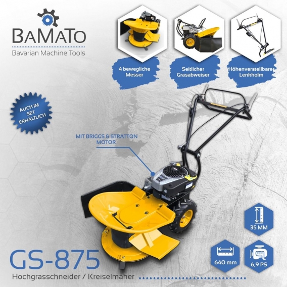 BAMATO Hochgrasschneider / Kreiselmäher GS-875 mit RATO Motor