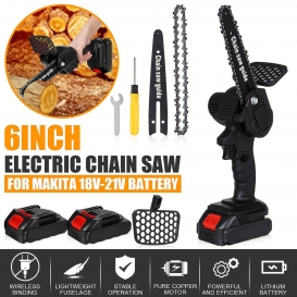 More about 550W Cordless Electric Chain Saw Wood Mini Cutter One-Hand Saw Woodworking Black