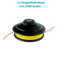 CHM GmbH® 3 mal Doppelfadenkopf Tippautomatik Fadenspule für Fuxtec Motorsense