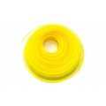 vhbw Mähfaden Trimmerfaden mit 2mm Durchmesser kompatibel mit Rasentrimmer Motorsense - 100 Meter, Gelb, Nylon, widerstandsfähig