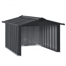 More about Juskys Mähroboter Garage mit Satteldach - Rasenmäher Dach Carport aus Metall - 86 × 98 × 63 cm - Sonnen- und Regenschutz für Ras