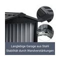 Juskys Mähroboter Garage mit Satteldach - Rasenmäher Dach Carport aus Metall - 86 × 98 × 63 cm - Sonnen- und Regenschutz für Ras
