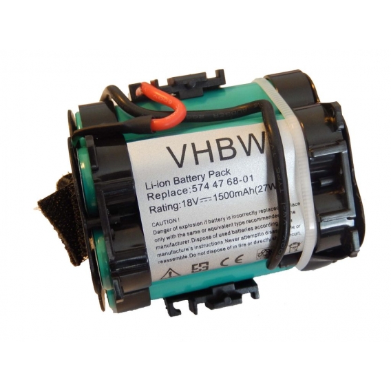 vhbw Akku kompatibel mit Husqvarna Automower 105, 305, 308, 308X, 308 X Mähroboter, Rasenroboter - (Li-Ion, 1500mAh, 18V) Batter