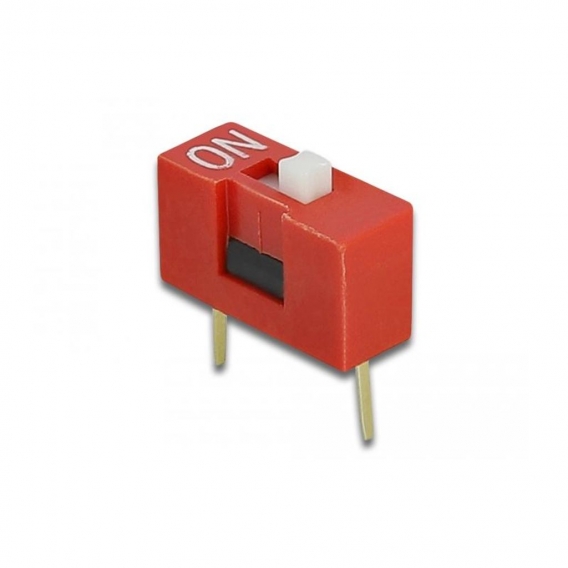 66349 - DIP-Schiebeschalter 1-stellig 2,54 mm Rastermaß THT vertikal rot 10 Stück