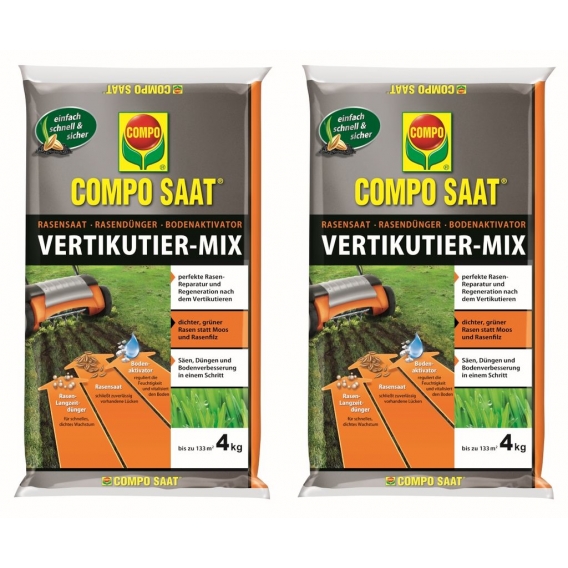 COMPO SAAT® Vertikutier-Mix 4 kg 2er Set für bis zu 266 m²