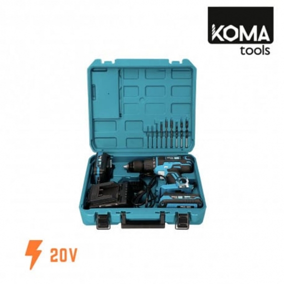 Schlagbohrmaschine KOMA 20V - 2 Batterien 2Ah - 1 Ladegerät - 08750