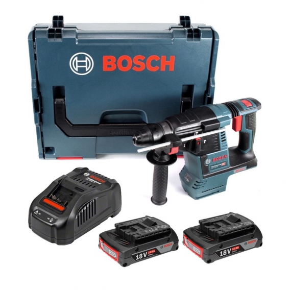 Bosch GBH 18V-26 Akku Bohrhammer 18V 2,6J brushless SDS plus + 2x Akku 2,0Ah + Ladegerät + L-Boxx