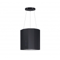 ARIS IL40S ECO 40cm, schwarz lackierte Dunstabzugshaube der Marke F.BAYER, Inselhaube mit Seilabhängung, 700m³/h, EEK B, LED, Um