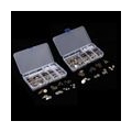 60 Set Metall Druckknöpfe nähfrei Druckknopf Nieten 15 / 17mm für Leder Kunstleder mit Werkzeug Locheisen und Aufbewahrungsbox