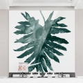Spritzschutz Glas - Smaragdgrüner Philodendron Bipinnatifidum - Quadrat 1:1, Größe HxB:59cm x 60cm
