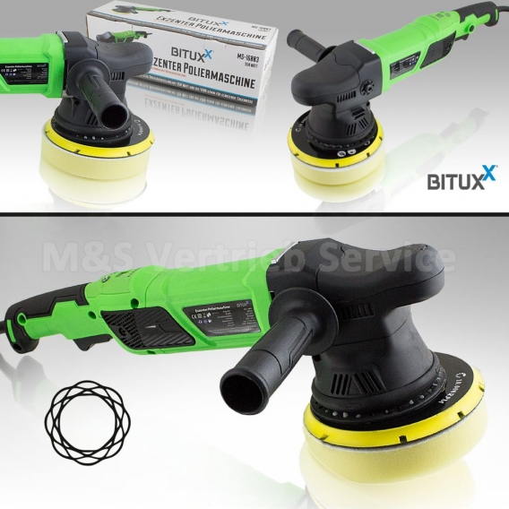 Bituxx Exzenter Autopoliermaschine mit elektron. Drehzahlregelung 950W, Grün, MS-16003