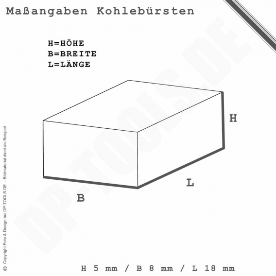 1 Paar Kohlebürsten Kohlen für Bosch 1348 Winkelschleifer 5x8x18mm 1607014116
