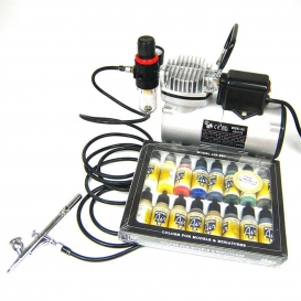 More about Airbrush Komplett Set Modellbau Vallejo Farben Sparmax SP35 Saturn AS-18-2S