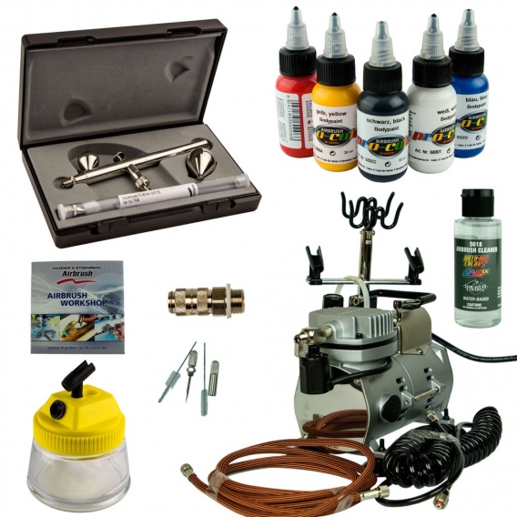 Airbrush Set Body Painting - Ultra Two in One + Saturn 25 Kompressor - Kit 9404