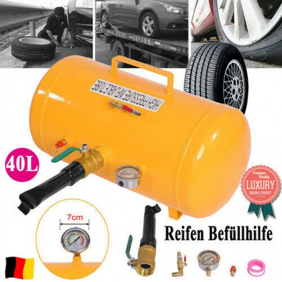 10Gallon Auto Reifenfüller Befüllhilfe Reifen Luft Air Booster Kanone Schockfüller 40 L Airbooster