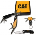 Caterpillar Multitool BOX 3er Set mit 12 in 1 Multi-Tool, Klappmesser und LED Schlüsselanhänger