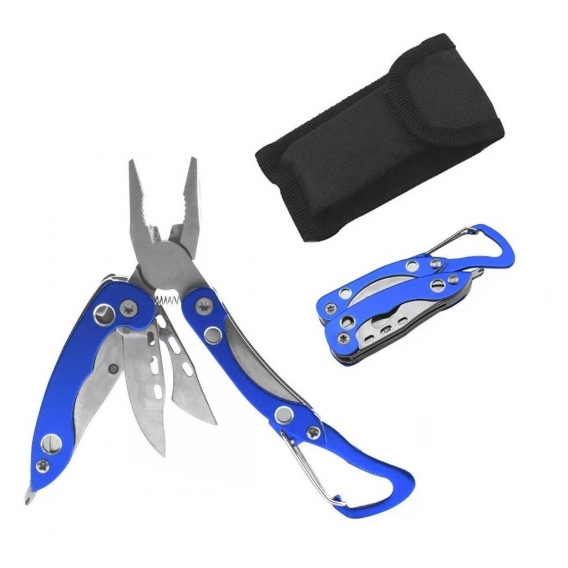 Mini Karabiner Multitool Clip Tool Taschenmesser Schlüsselanhänger mit Messer und Zange