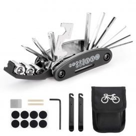 More about Fahrrad-Multitool, 16 in 1 Werkzeuge für Fahrrad Tragbare Werkzeuge Set Tasche mit Kette Werkzeug und Reifenpatch Hebel,Selbstkl