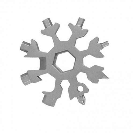 FNCF 18-in-1-Edelstahl-Schneeflocken-Multifunktionswerkzeug, Schneeflocken-Multifunktionswerkzeug (Silber)