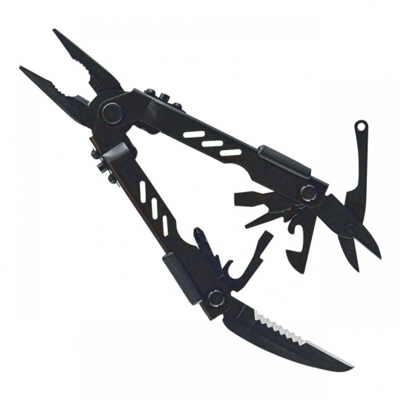 Gerber Multi-Tool MP 400 BLACK, Klinge mit Teilsägezahnung,, Schere, verschiedene Schraubendreher, Kapselheber, Nylonetui