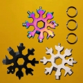 Schneeflocken-Multitool, 3PCS18-in-1 Edelstahl-Schneeflocken-Standard-Multitool, Schneeflocken-Schlüssel mit Schlüsselring, Kart