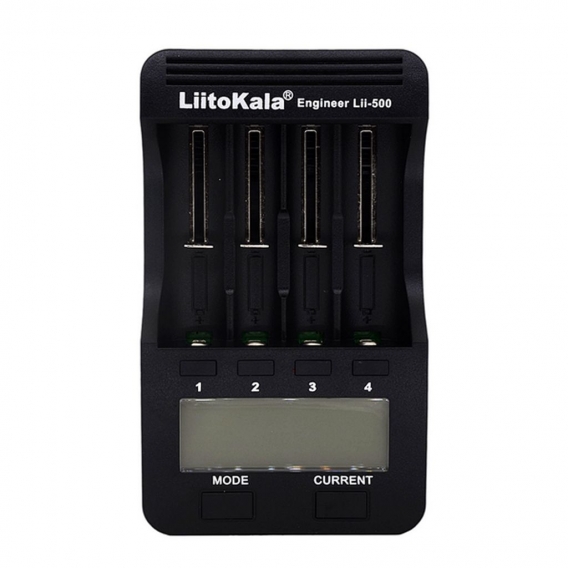 LiitoKala Lii-500 Intelligentes Ladegeraet Smart Ladegeraet w / 4 Batterie Slots LCD-Display fuer Ni-MH Ni-Cd Li-Ionen-Akkus EU-