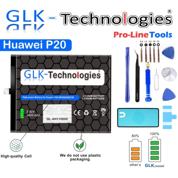 GLK-Technologies Akku für Huawei p 20 honor 10 Werkzeug Set