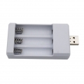 AcserGery USB-Steckerladegerät Kompaktes 3-Slot-Ladegerät 5 V / 2 A für wiederaufladbare Ni-Cd-Akkus AA / AAA 1,2 V tragbarer Ak
