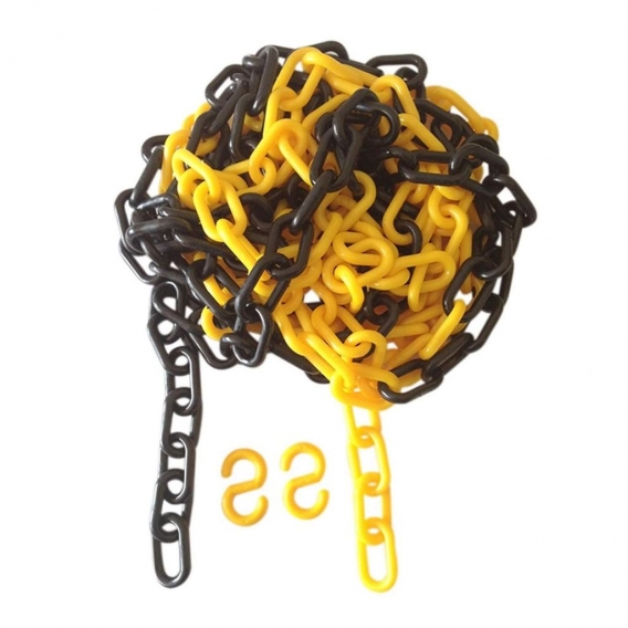 G. Plast Absperrkette Kunststoff - Pack- 5 m Länge - Ø 6 mm- verschiedene Farben Farbe:gelb/schwarz