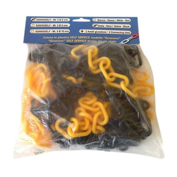 G. Plast Absperrkette Kunststoff - Pack- 5 m Länge - Ø 8 mm- verschiedene Farben Farbe:gelb/schwarz