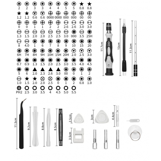 115 Teiliges Handy Reparatur Werkzeugset | Feinmechaniker Präzisions Schraubendreher Set für Uhrmacher, Juweliere | Öffnungs Wer