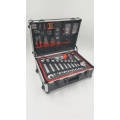 Meister Werkzeugtrolley 156-teilig - Werkzeug-Set - Mit Rollen - Teleskophandgriff / Profi Werkzeugkoffer befüllt / Werkzeugkist