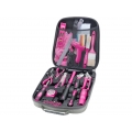 Werkzeug-Set Extol Lady mit 68-teilig, Rosa - Pink, hochwertige CrV-Werkzeuge für Frauen, für Haus und Garten, Geburtstags- oder