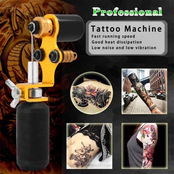 Rotary Alloy Assorted Tattoo Liner Shader Maschinengewehr Werkzeug Liefer Kit - Gold Farbe Gold